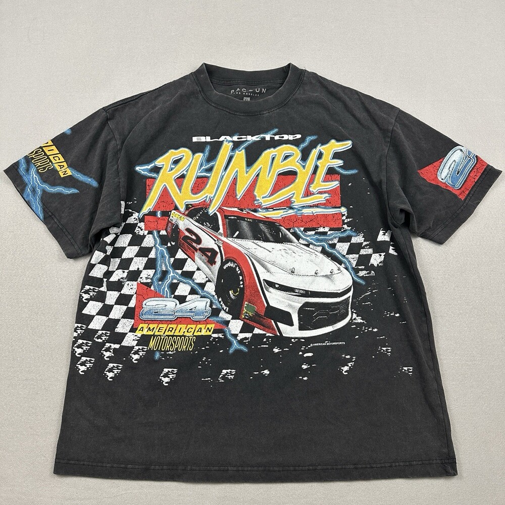 PACSUN Shirt Men Extra Large Blacktop Rumble Graphic Tee Motorsport Crewneck XL